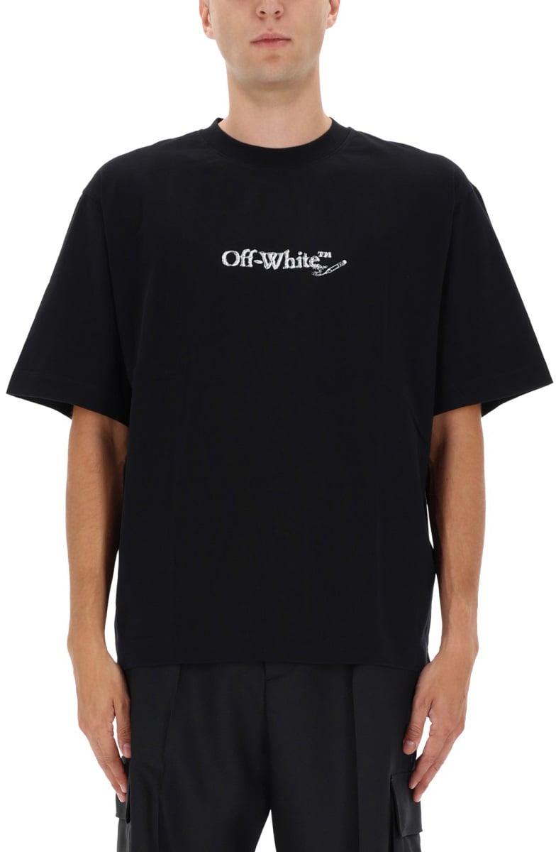 OFF-WHITE T-SHIRT WITH LOGO Zwart