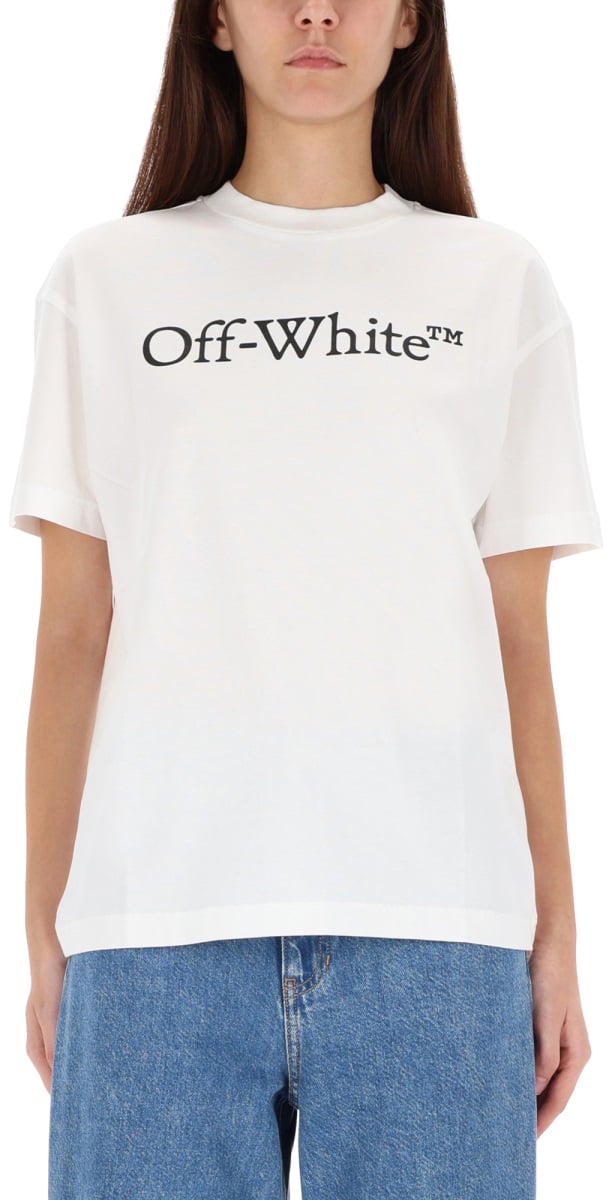 OFF-WHITE T-SHIRT WITH LOGO Wit