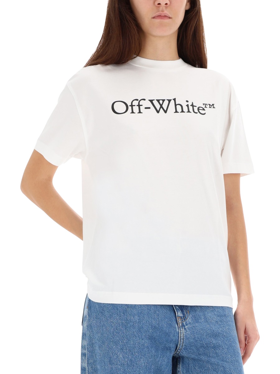 OFF-WHITE T-SHIRT WITH LOGO Wit