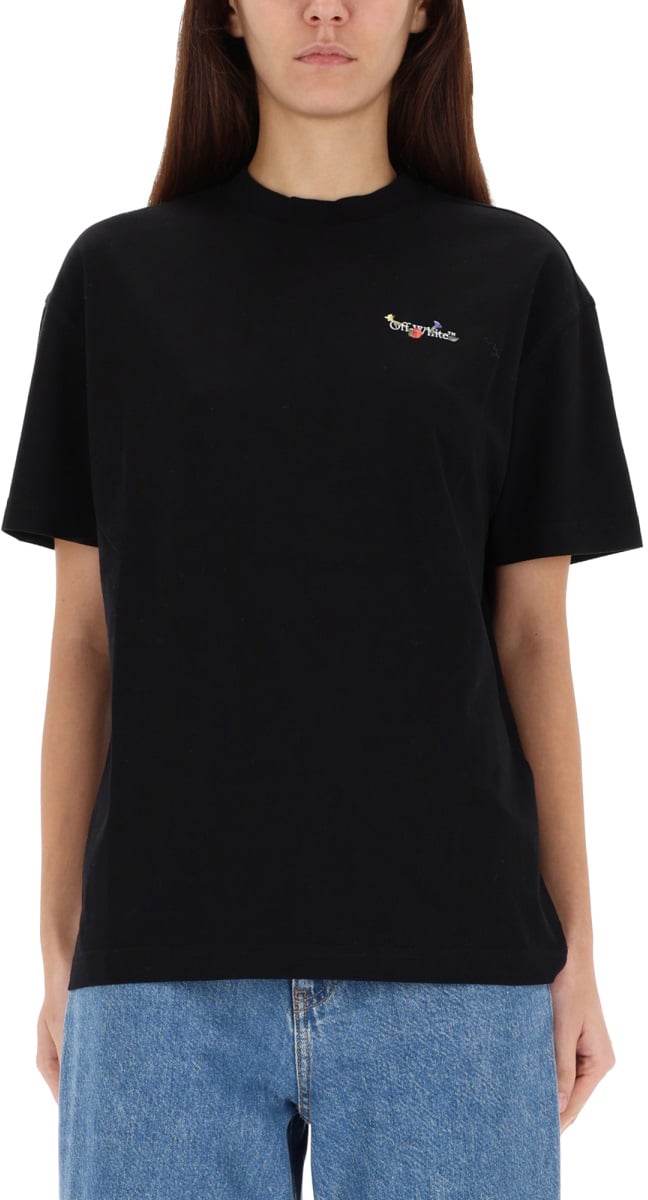OFF-WHITE T-SHIRT WITH LOGO Zwart