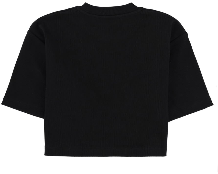 OFF-WHITE CROPPED T-SHIRT WITH LOGO Zwart