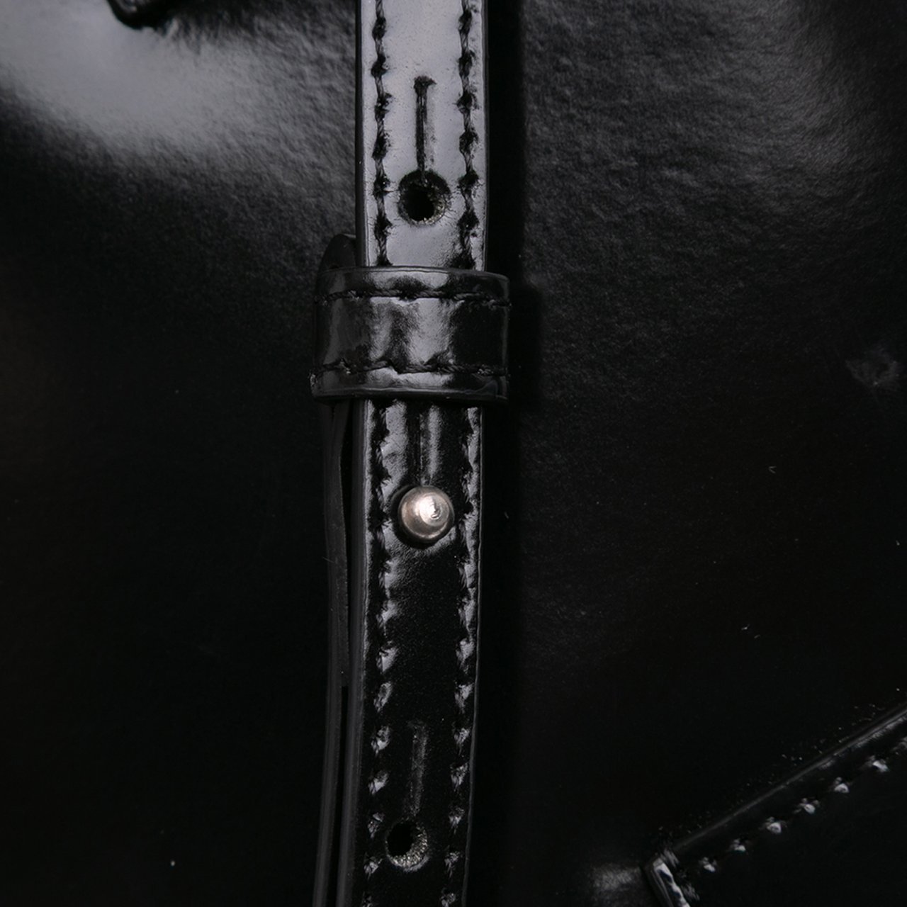 OFF-WHITE Glazed Calfskin Life's Work Jitney 0.7 Bag Zwart