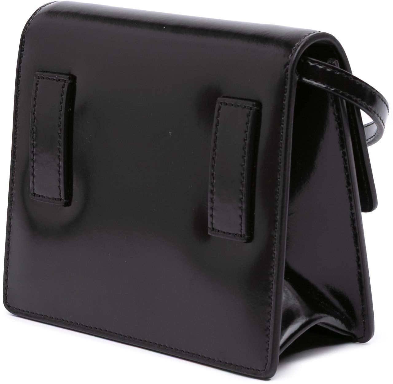 OFF-WHITE Glazed Calfskin Life's Work Jitney 0.7 Bag Zwart