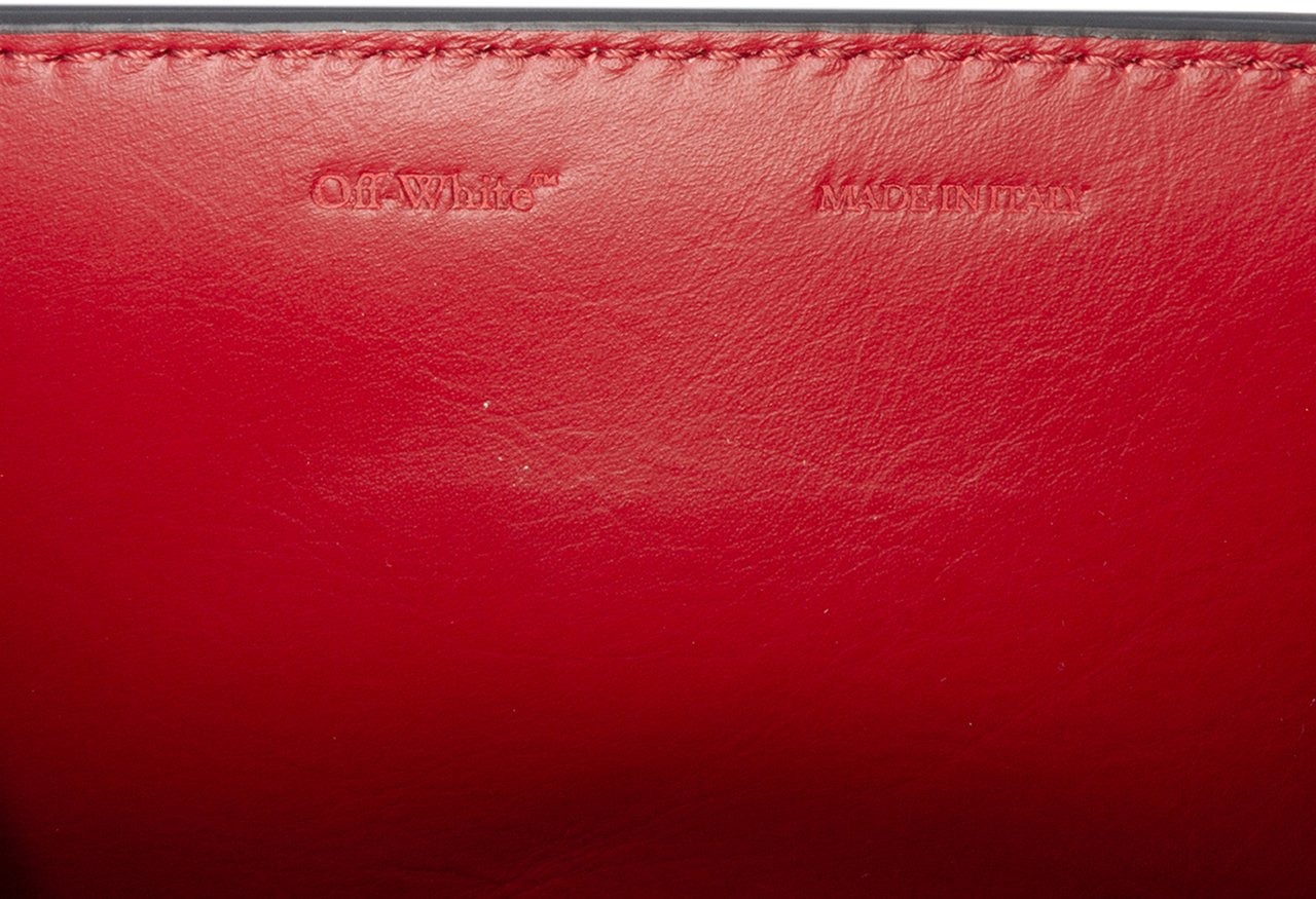 OFF-WHITE Glazed Calfskin Life's Work Jitney 0.7 Bag Zwart