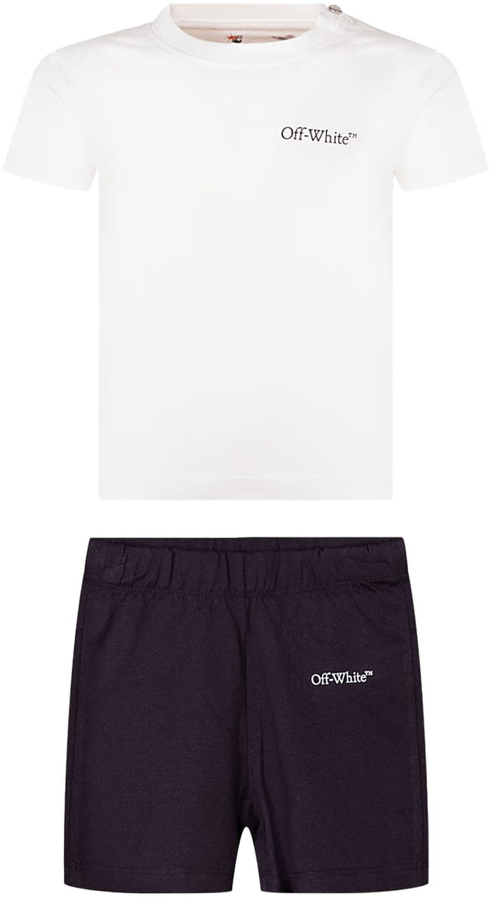 OFF-WHITE Set T-shirt e Shorts con Logo Divers
