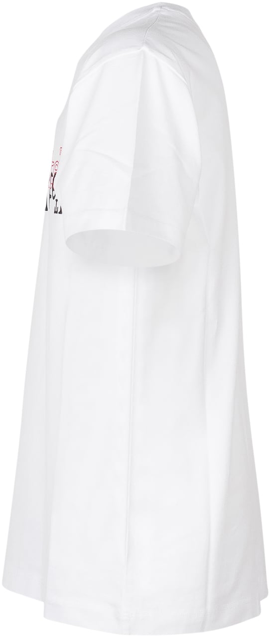 OFF-WHITE T-shirt con Stampa Frontale e Girocollo Wit