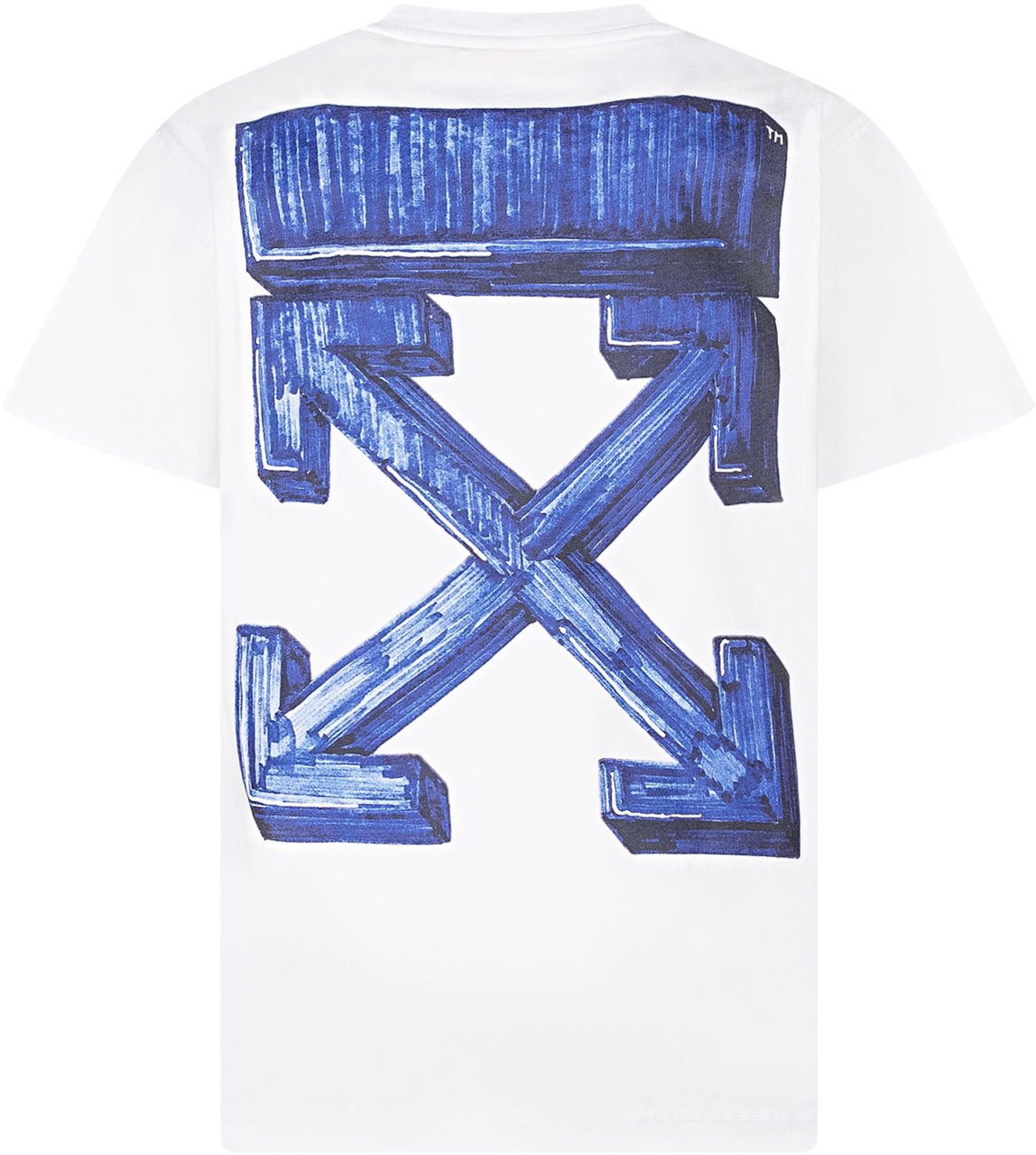 OFF-WHITE T-shirt con Logo Frontale e Girocollo Wit