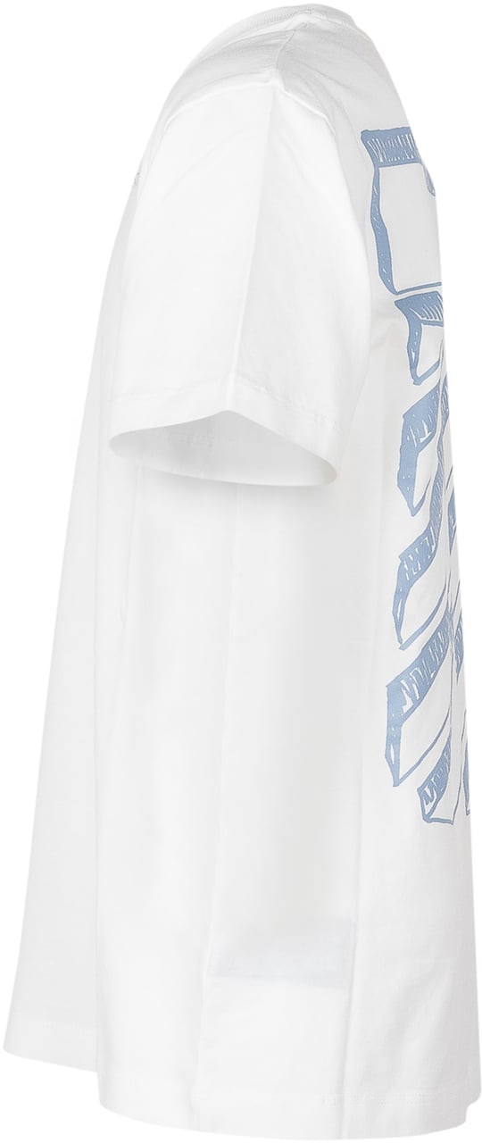 OFF-WHITE T-shirt con Logo Frontale e Girocollo Wit