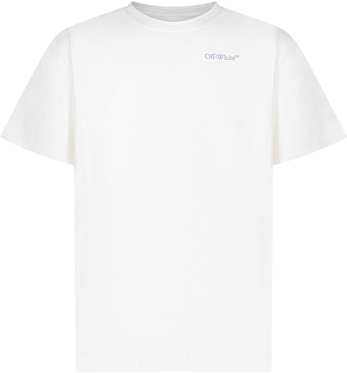 OFF-WHITE T-shirt con Logo Frontale e Girocollo Wit