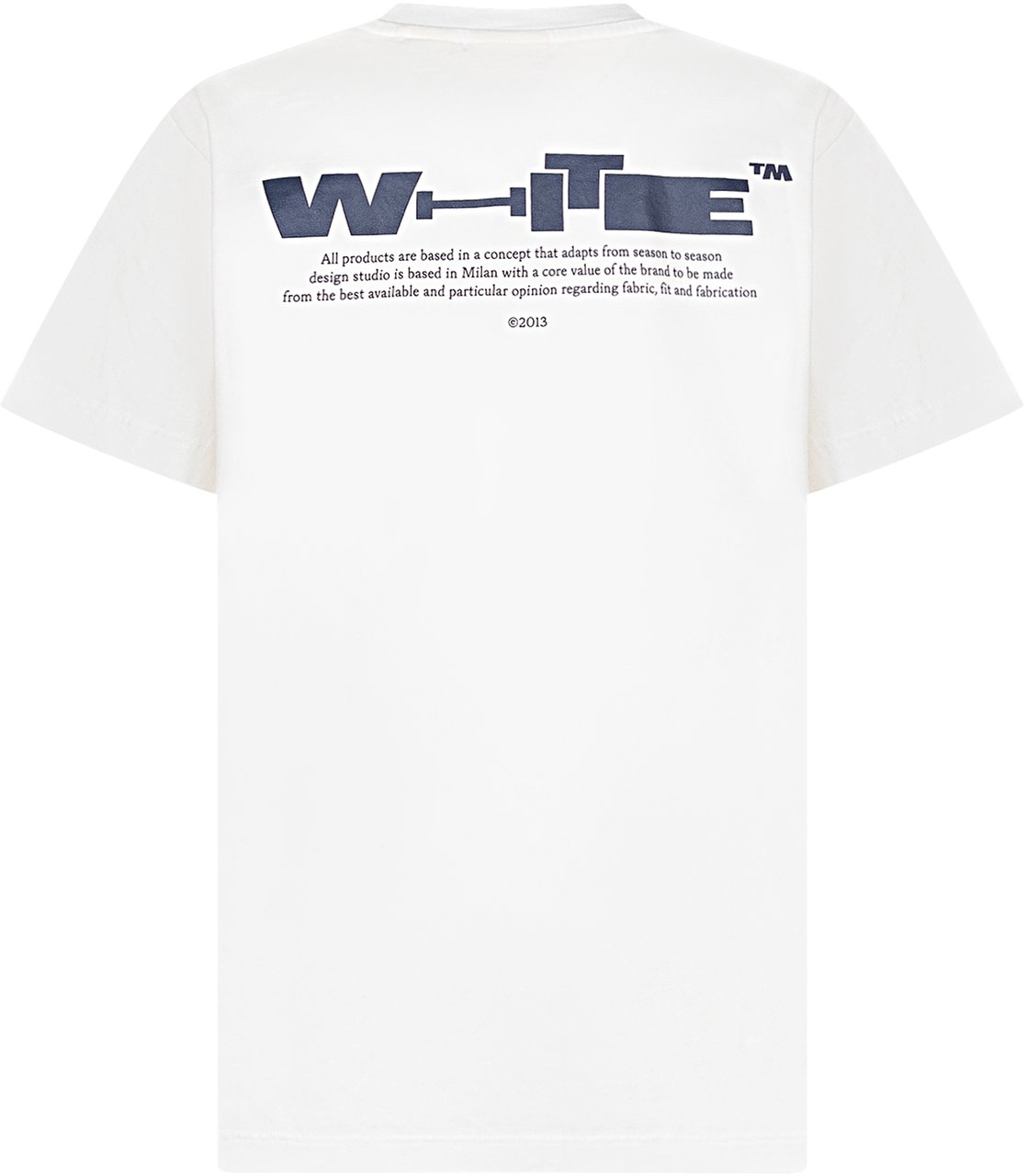 OFF-WHITE T-shirt con Stampa Frontale e Girocollo Wit