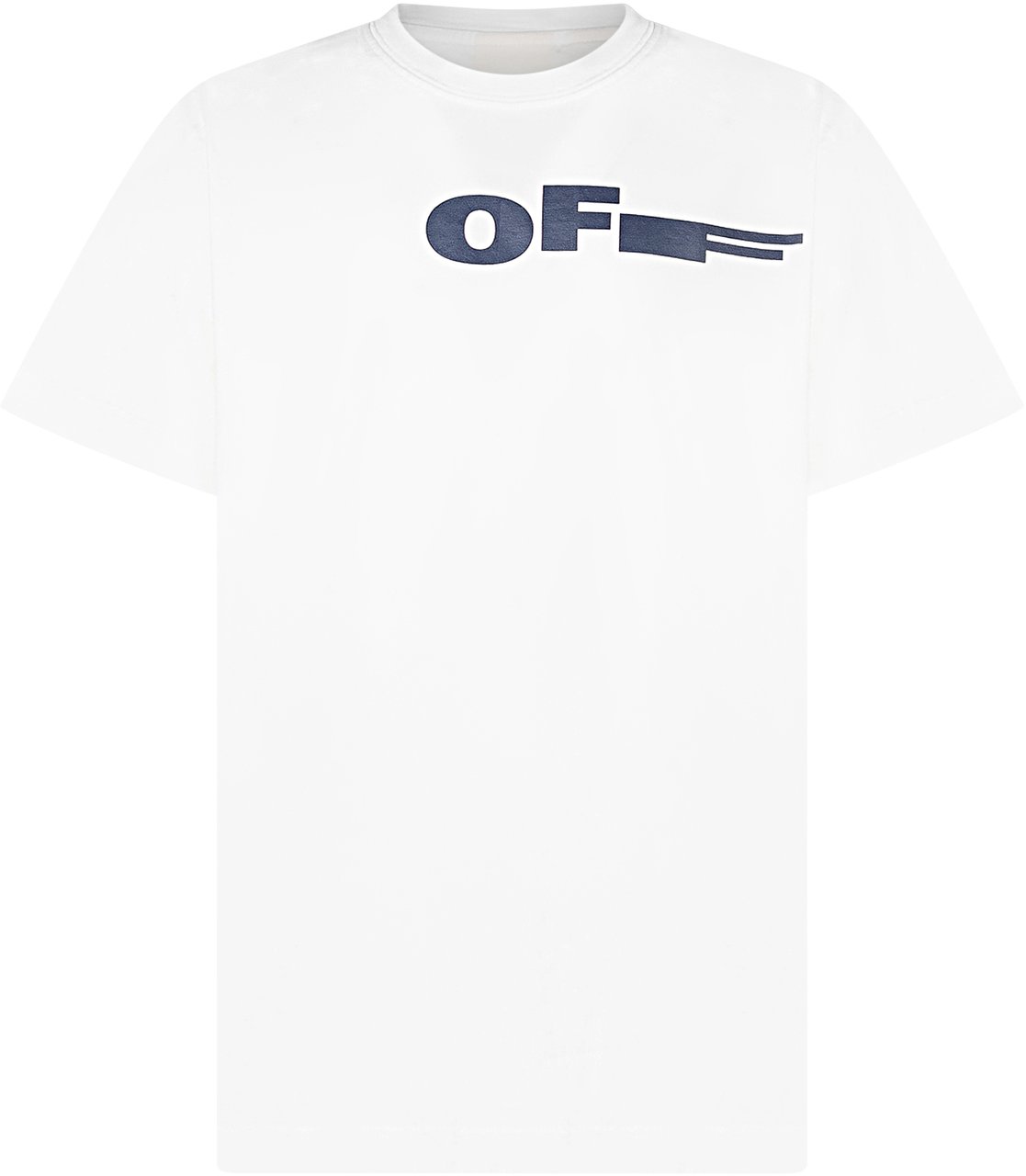 OFF-WHITE T-shirt con Stampa Frontale e Girocollo Wit