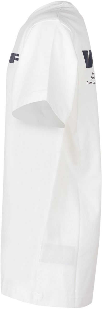 OFF-WHITE T-shirt con Stampa Frontale e Girocollo Wit