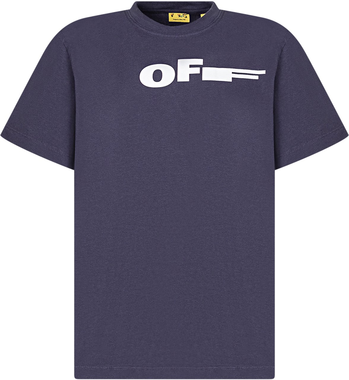 OFF-WHITE T-shirt con Stampa Frontale e Girocollo Navy
