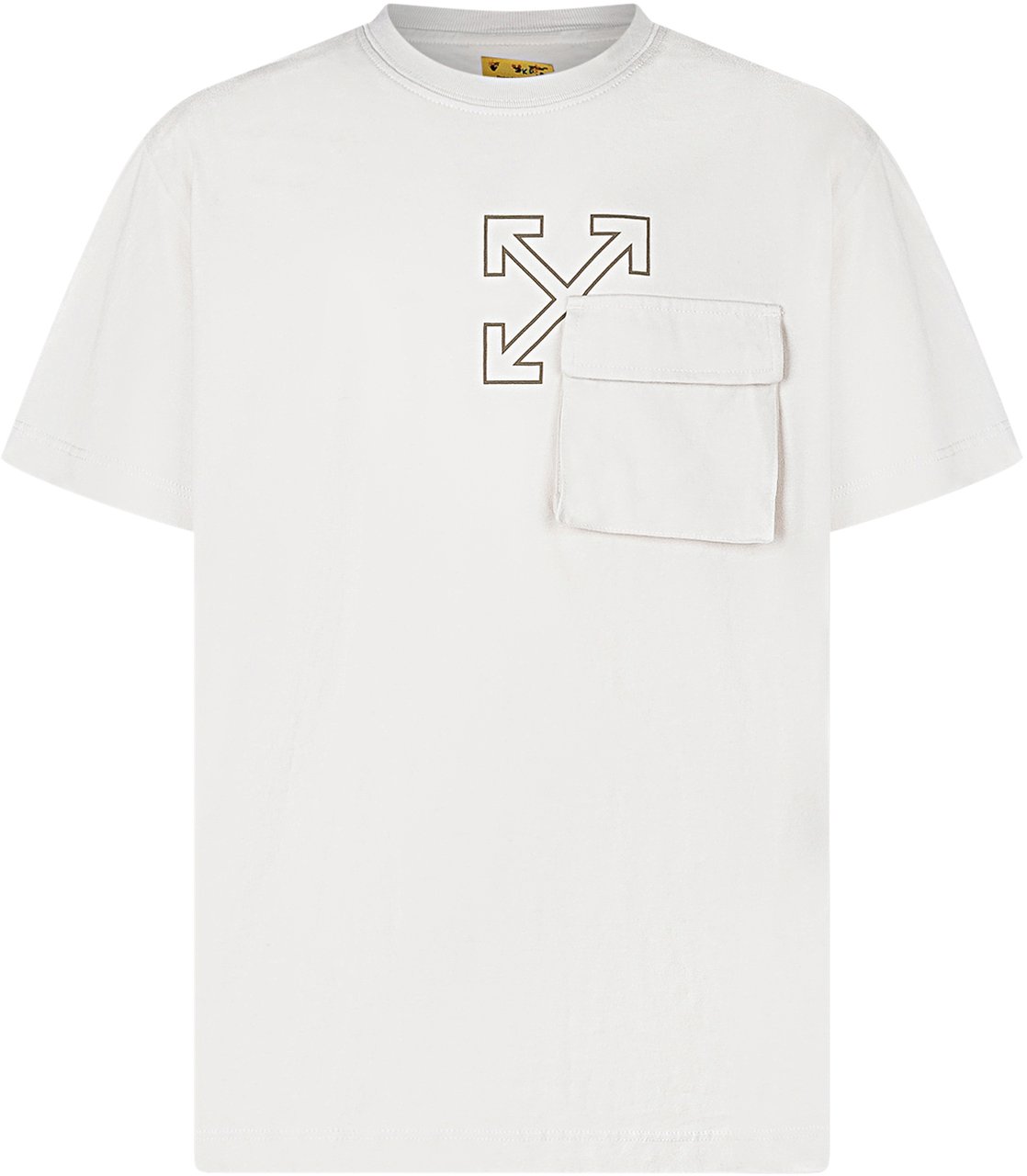 OFF-WHITE T-shirt con Stampa Frecce e Tasca Applicata Wit