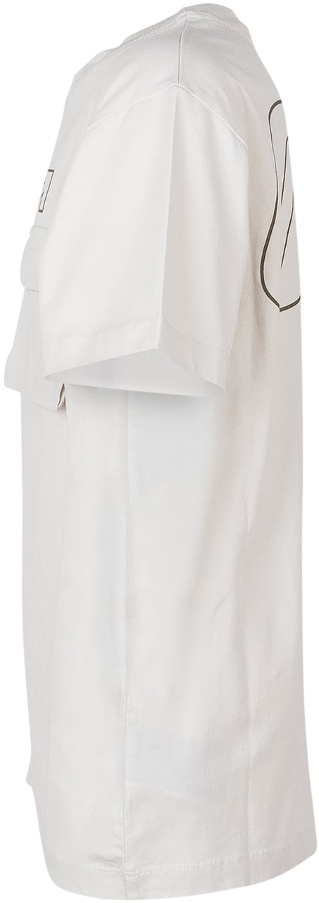 OFF-WHITE T-shirt con Stampa Frecce e Tasca Applicata Wit