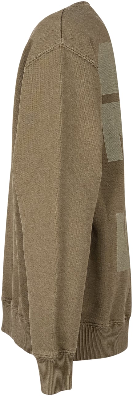 OFF-WHITE Felpa Girocollo con Logo OFF Taupe