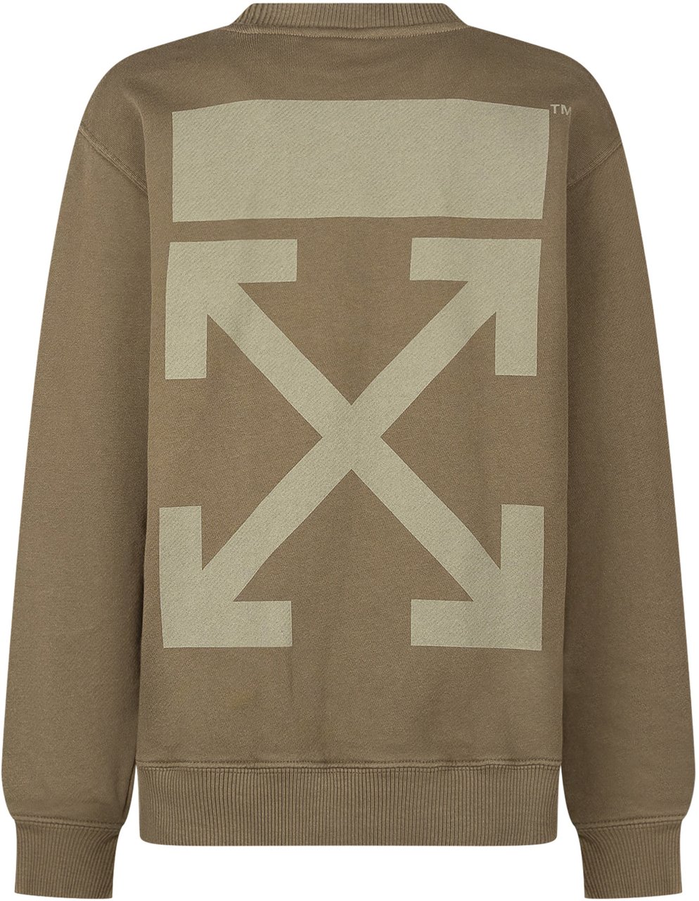 OFF-WHITE Felpa Girocollo con Logo OFF Taupe