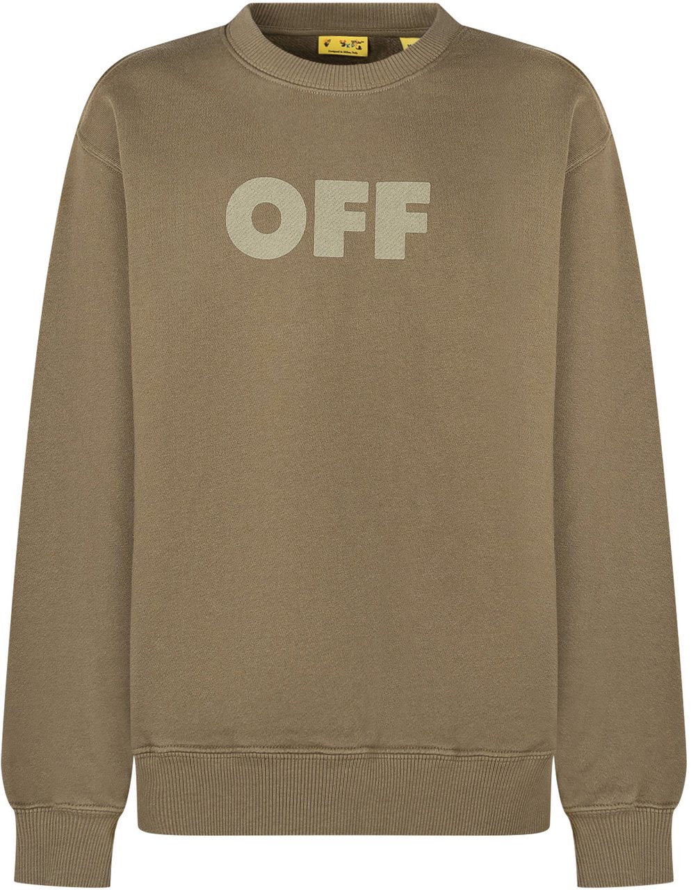 OFF-WHITE Felpa Girocollo con Logo OFF Taupe
