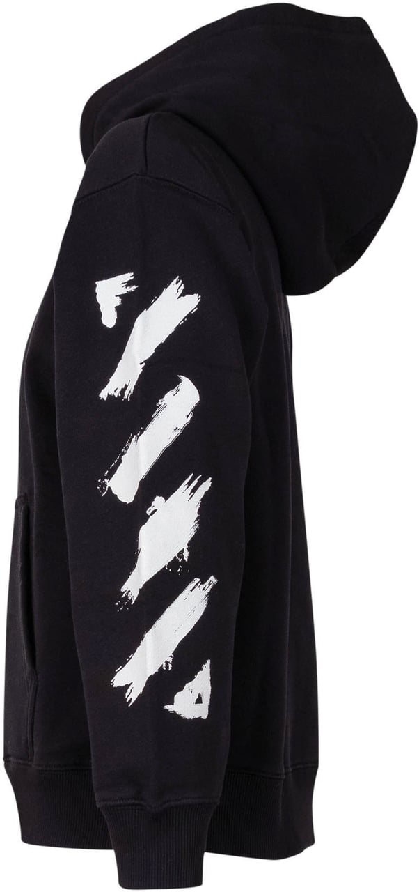 OFF-WHITE Felpa con Cappuccio Diag Paint Zwart