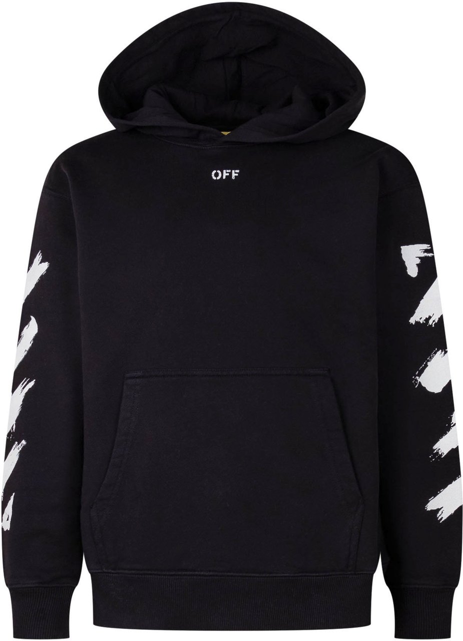 OFF-WHITE Felpa con Cappuccio Diag Paint Zwart