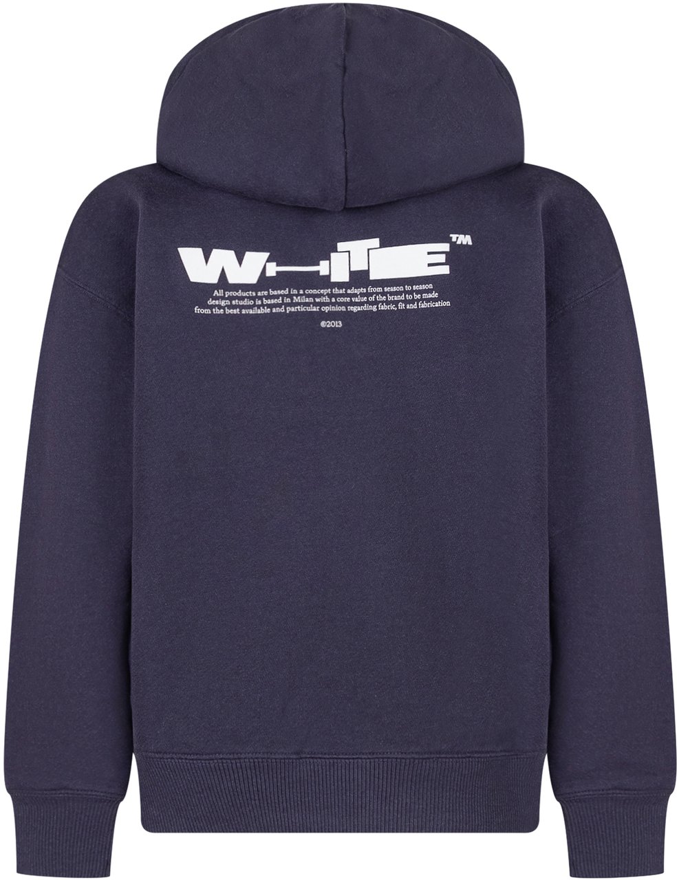 OFF-WHITE Felpa con Cappuccio e Logo OFF Navy