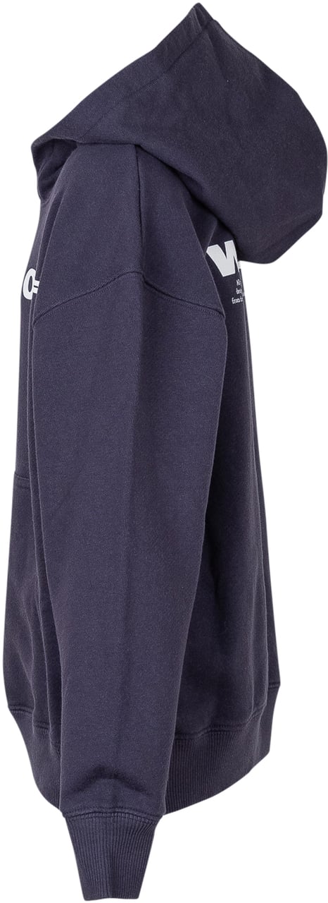 OFF-WHITE Felpa con Cappuccio e Logo OFF Navy