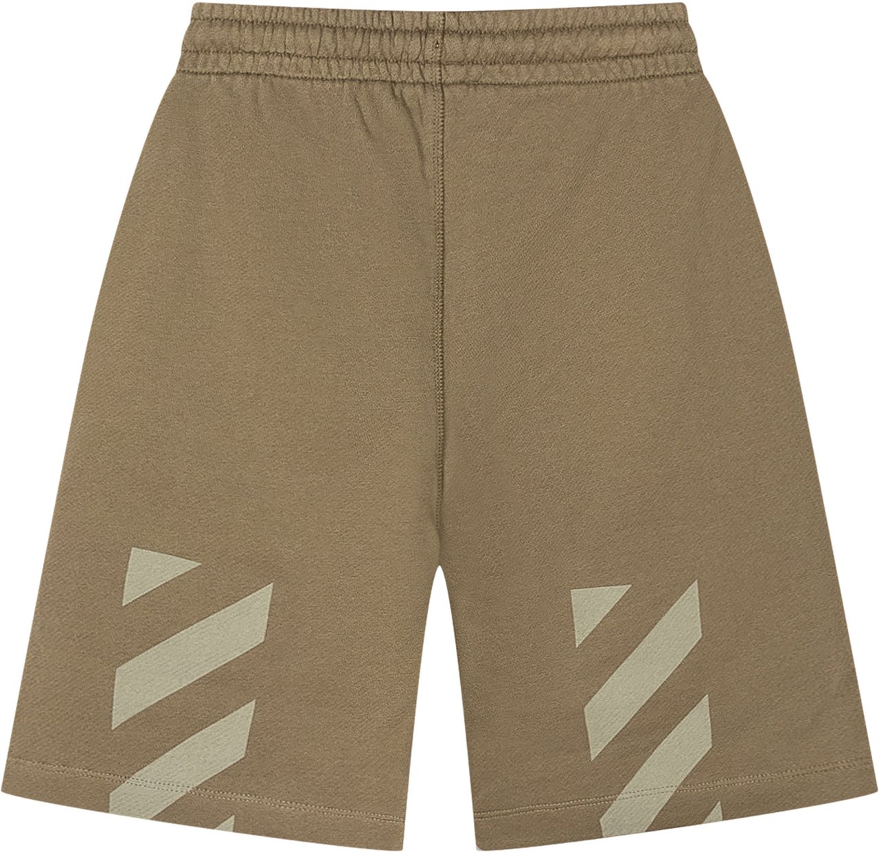 OFF-WHITE Bermuda in Felpa Garment Dyed con Logo OFF Taupe