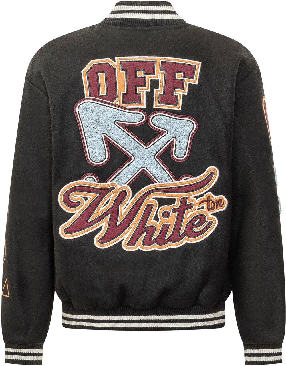 OFF-WHITE Giacca Varsity con Patch Ricamate Zwart