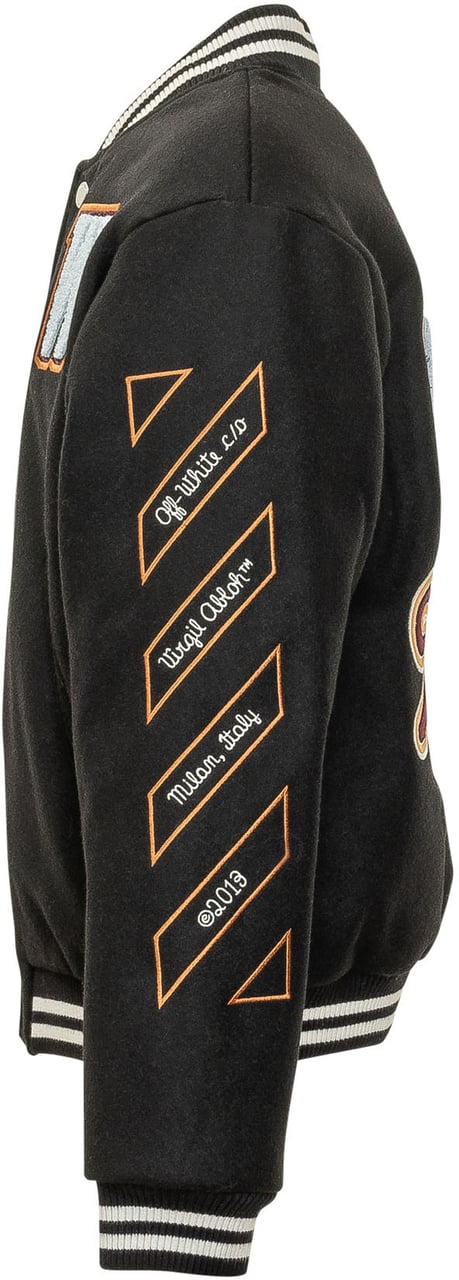 OFF-WHITE Giacca Varsity con Patch Ricamate Zwart
