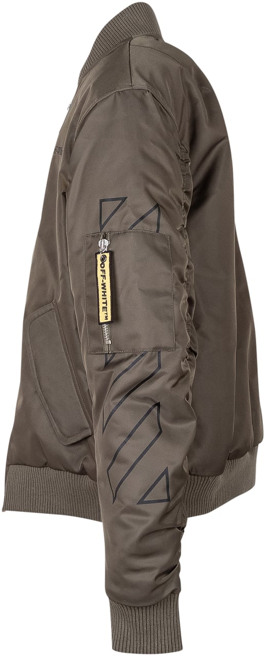 OFF-WHITE Bomber con Stampa Diagonale Bookish Taupe