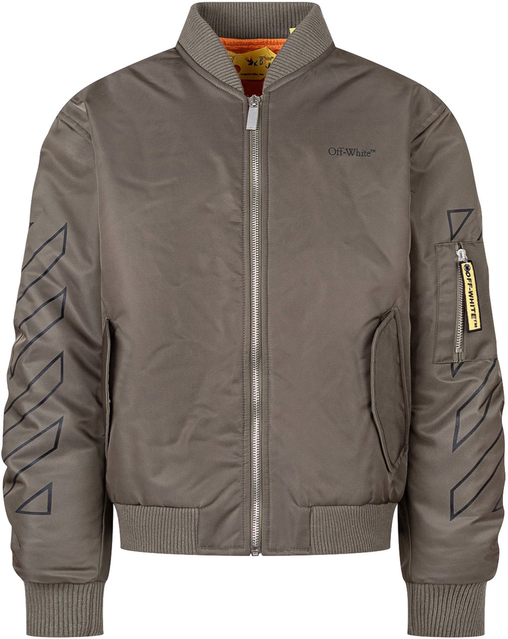 OFF-WHITE Bomber con Stampa Diagonale Bookish Taupe