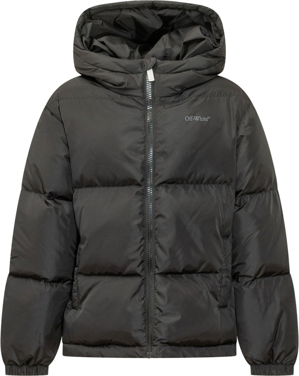 OFF-WHITE Piumino Corto con Cappuccio Donkergrijs