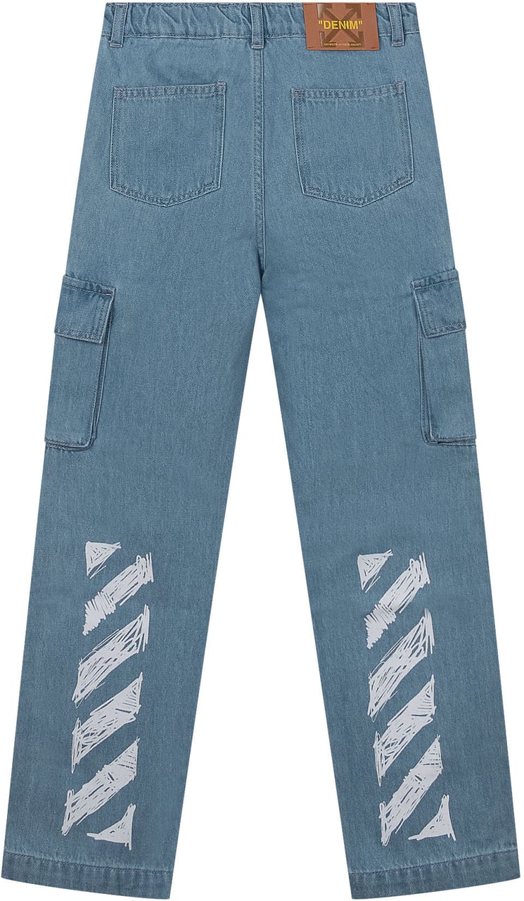 OFF-WHITE Pantaloni Cargo Denim Diag Blauw