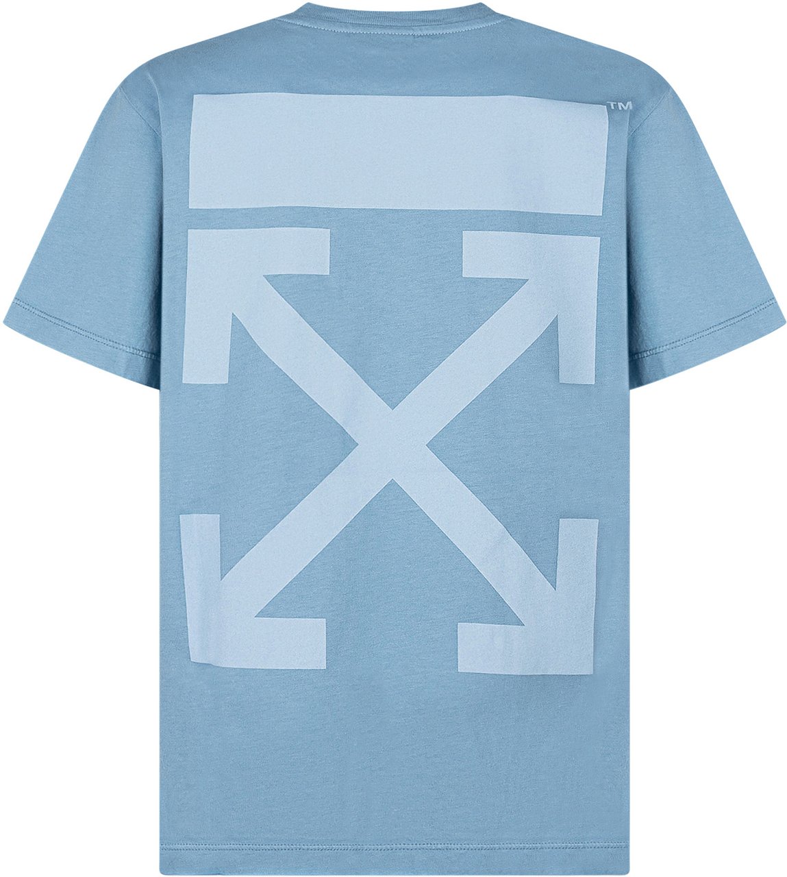 OFF-WHITE T-shirt Garment Dyed con Logo OFF Lichtblauw