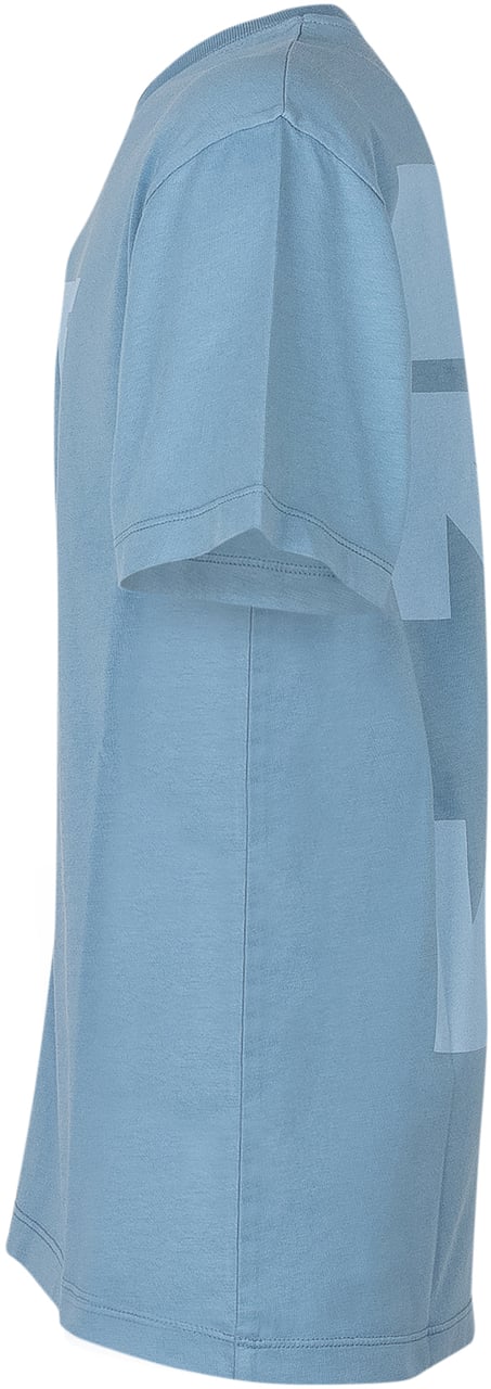 OFF-WHITE T-shirt Garment Dyed con Logo OFF Lichtblauw