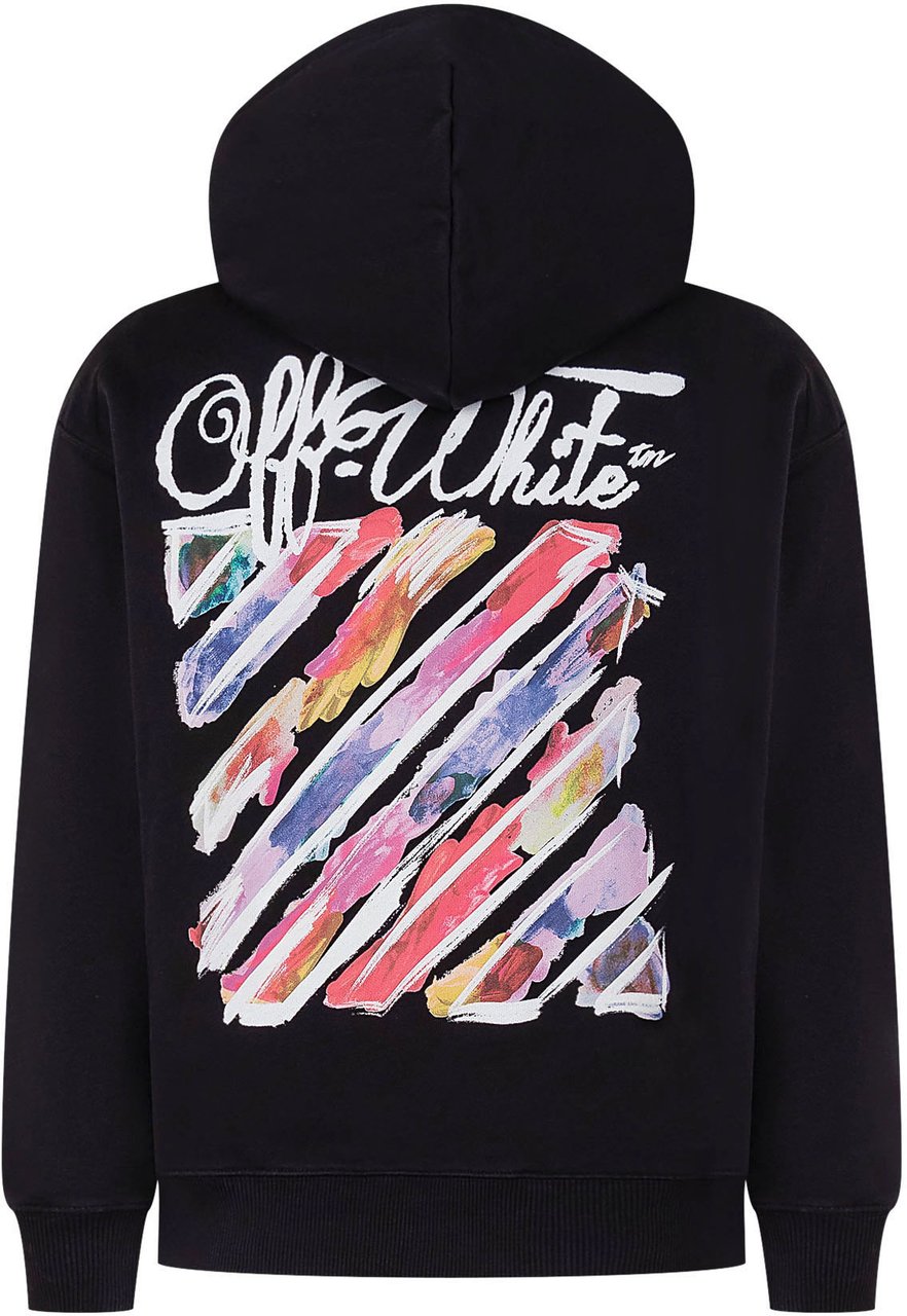 OFF-WHITE Felpa Diag Watercolor Hoodie Zwart