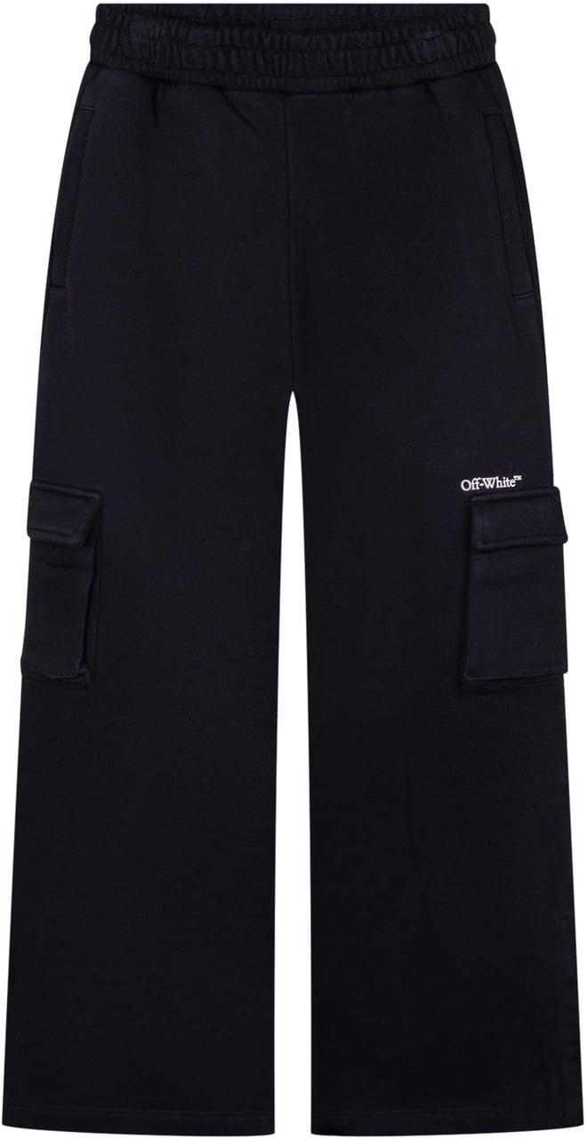 OFF-WHITE Pantaloni Wide con Tasche Cargo Bookish Zwart