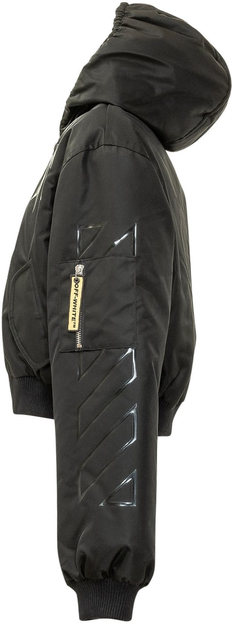 OFF-WHITE Bomber Corto con Cappuccio Zwart
