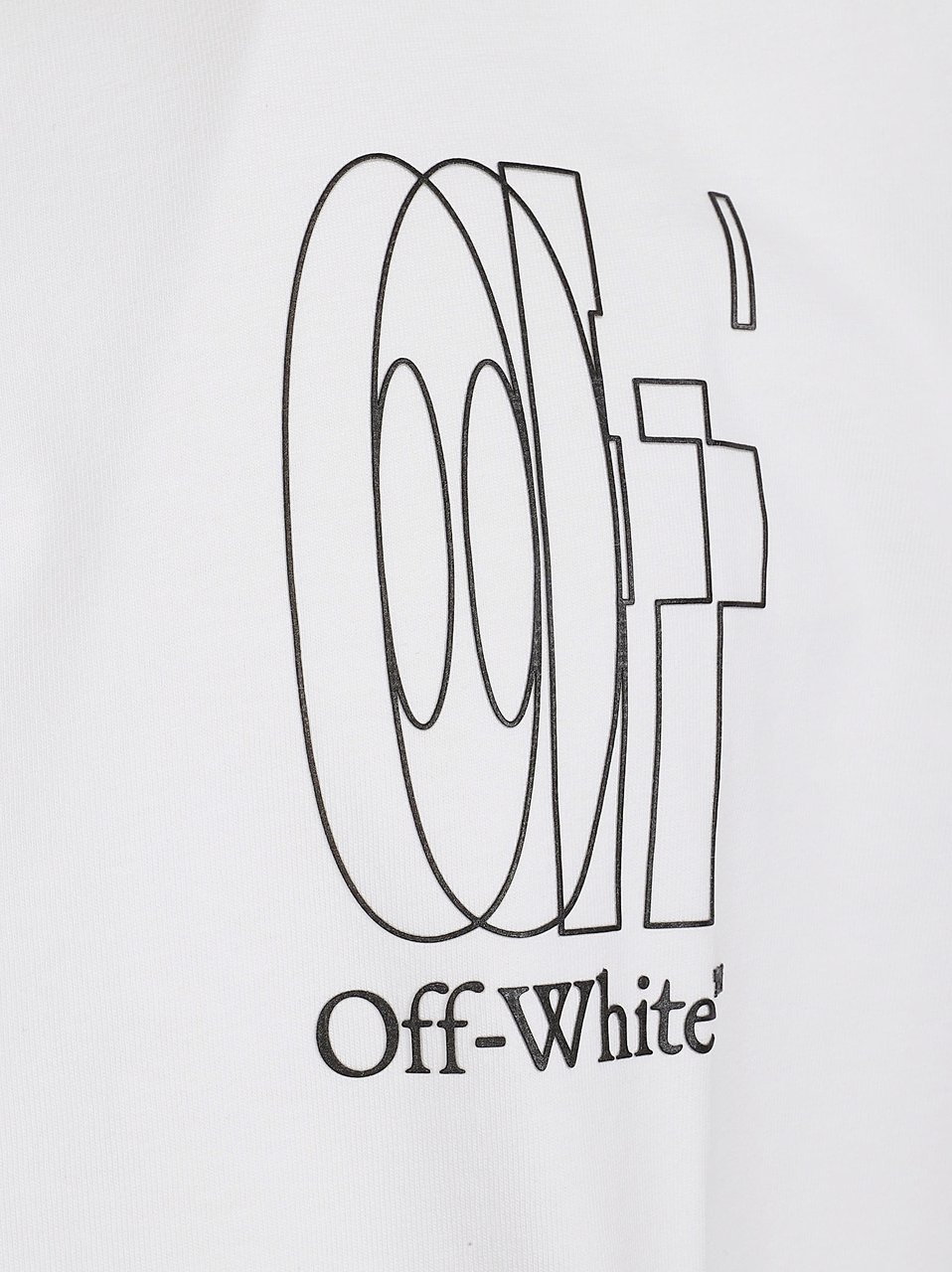 OFF-WHITE White Short-Sleeve T-Shirt with Graphic Designs Wit