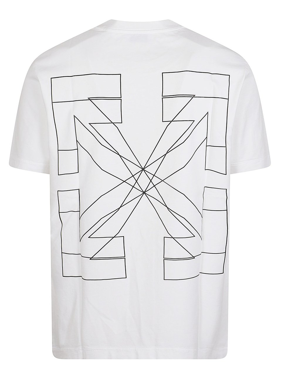 OFF-WHITE White Short-Sleeve T-Shirt with Graphic Designs Wit
