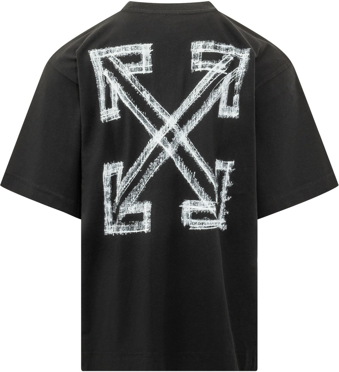 OFF-WHITE T-shirt Motion Arrow con Grafica Effetto Usurato Zwart