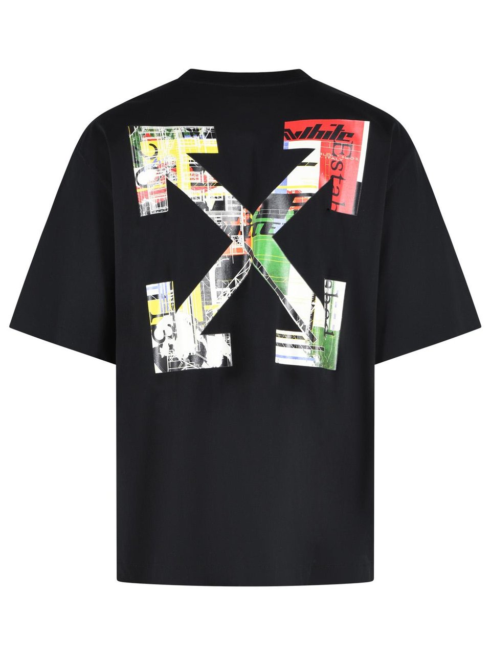 OFF-WHITE 'Industrial Arrow' Black Cotton T-Shirt Zwart