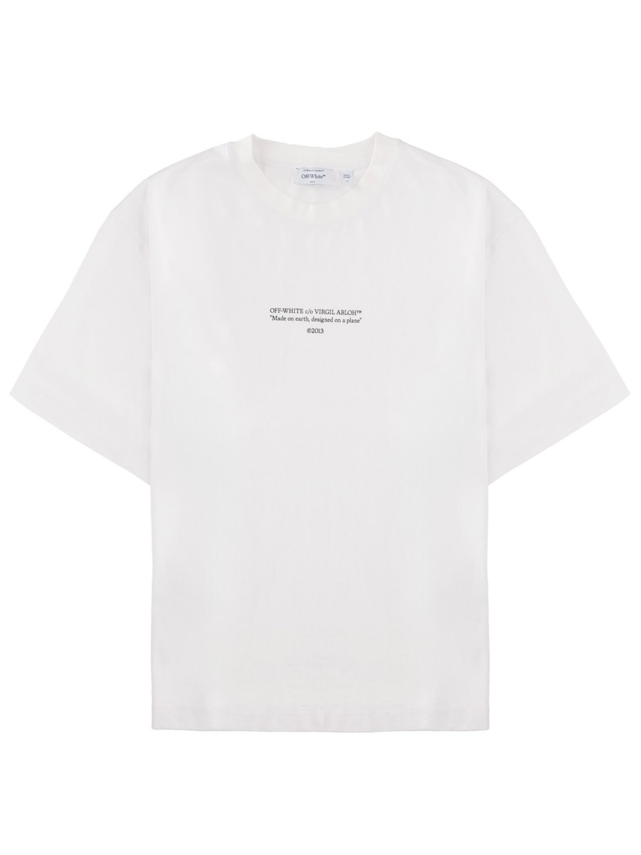 OFF-WHITE White Crew Neckline Relaxed T-Shirt Wit