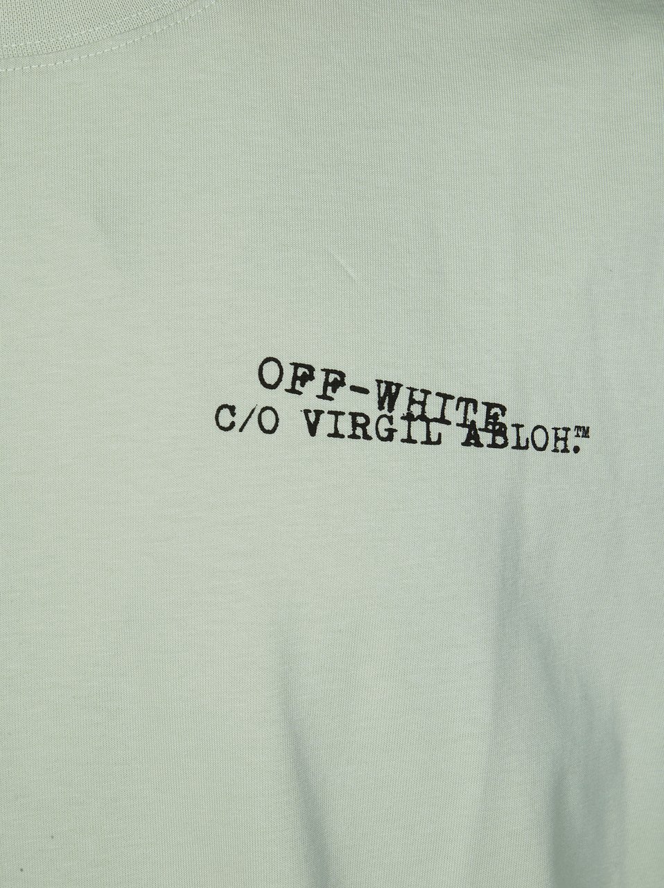 OFF-WHITE Light Muted Green Abstract Graphic T-Shirt Grijs