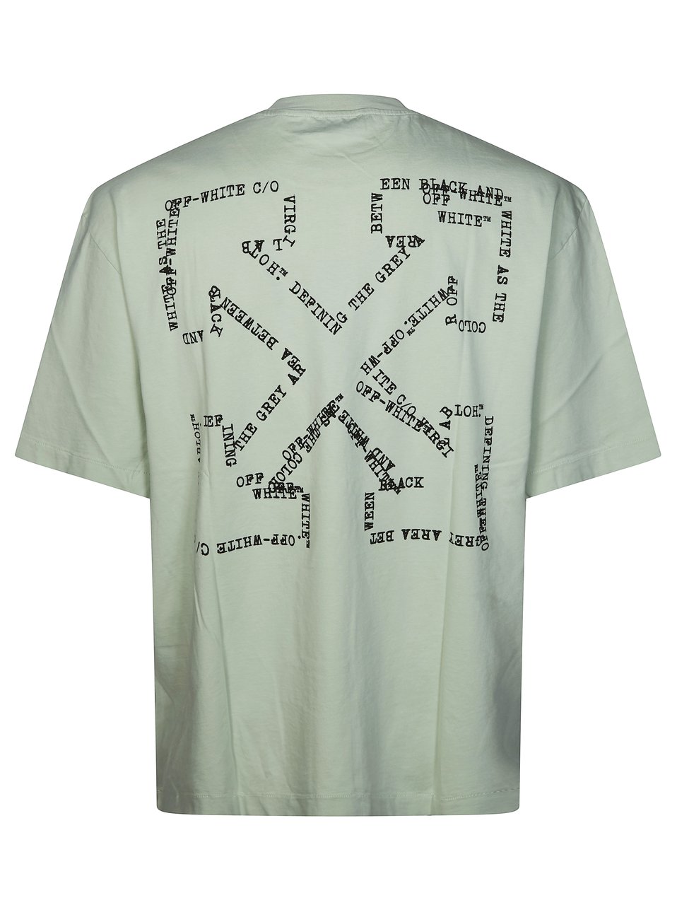 OFF-WHITE Light Muted Green Abstract Graphic T-Shirt Grijs
