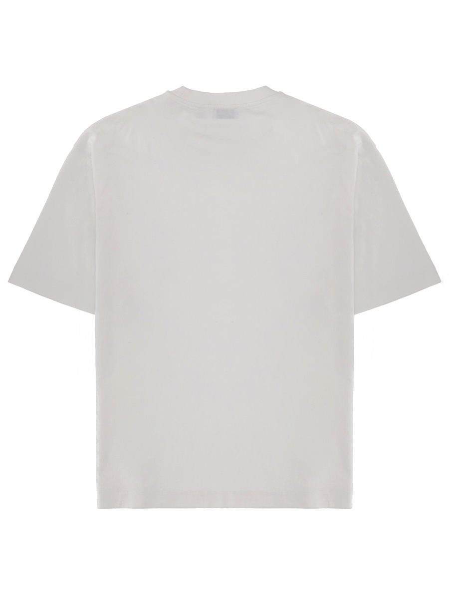 OFF-WHITE Crew Neck Relaxed Cotton T-Shirt Wit