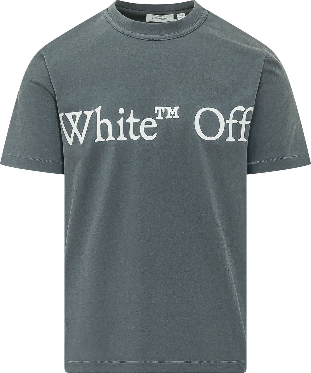OFF-WHITE T-shirt Bookish Scarf con Grafica Logo Grijs