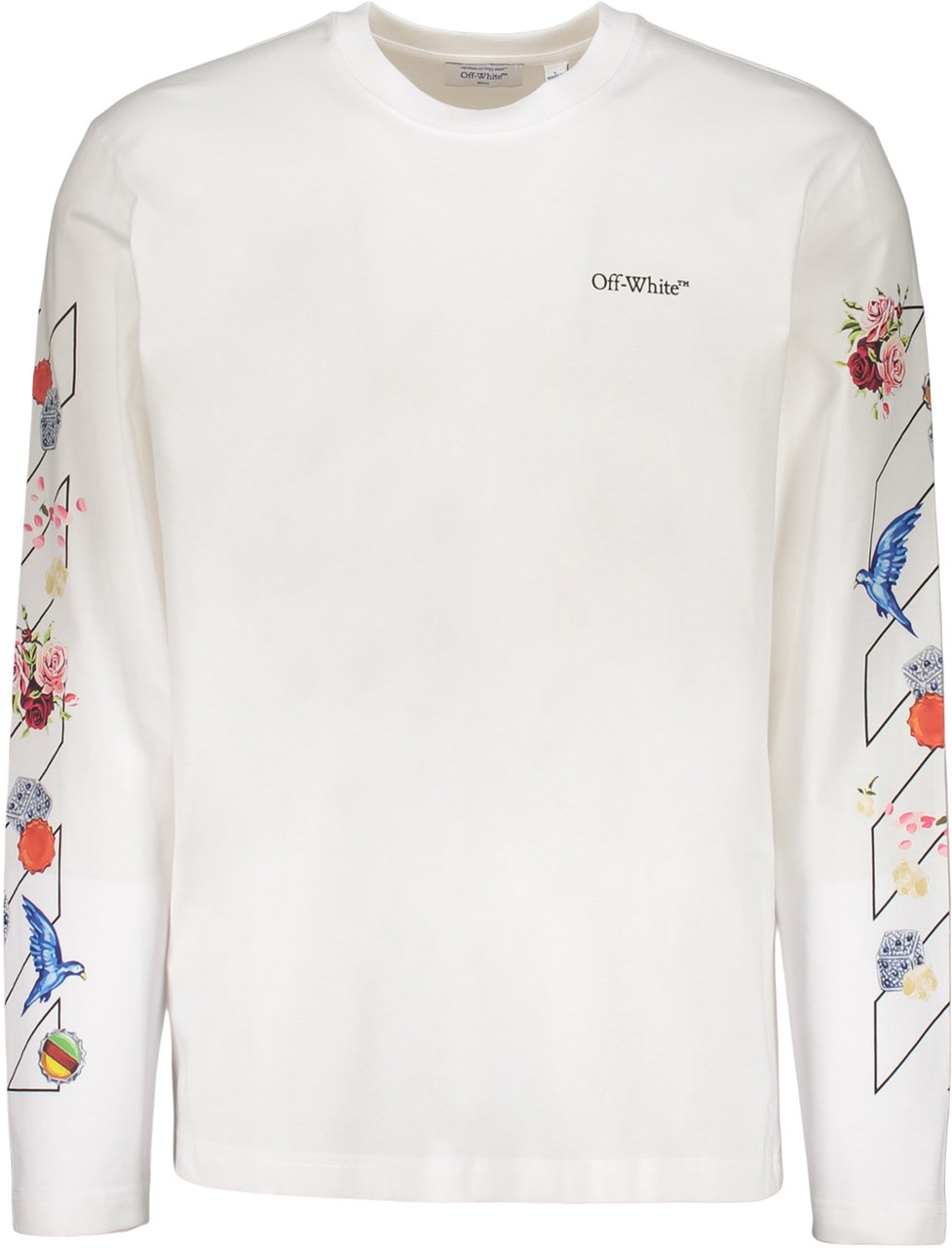 OFF-WHITE Long-sleeve T-shirt with decorations Wit