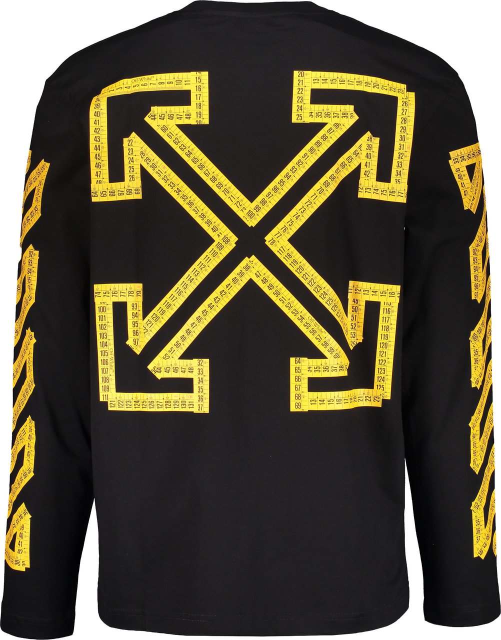 OFF-WHITE Black long-sleeve t-shirt with yellow logo Zwart