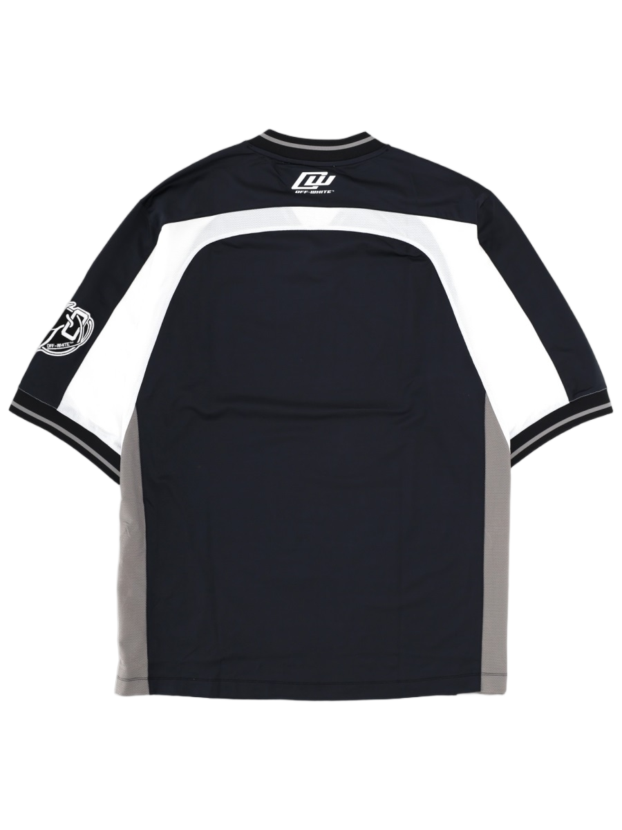 OFF-WHITE Color-Block Polyester Sporty T-Shirt Zwart